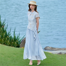 2026年夏季女高级感新中式刺绣花色套裙，女装套装/套裙，贝蕾酷儿