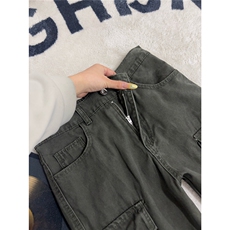 B221美式ins高街洗褪多口袋工装休闲牛仔裤LK26646-特P60控108，男装牛仔裤，电商B221