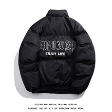 白鸭绒白底冬季新品字母印花百搭立领羽绒服YR219P195控258，男装羽绒服，电商A247-1