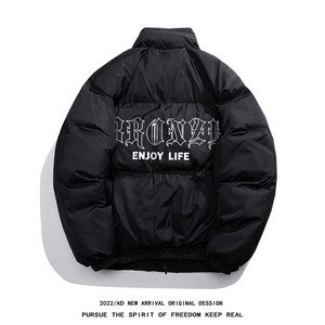 白鸭绒白底冬季新品字母印花百搭立领羽绒服YR219P195控258图片