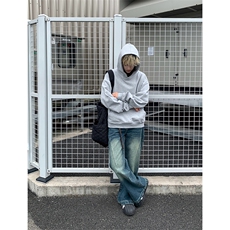 灰色cleanfit男生短款卫衣美式重磅连帽大帽衫廓形外套潮WY004P48，女装短外套，电商B312