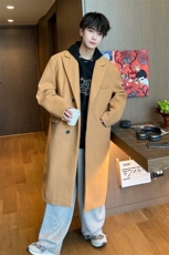 8XL-M厚毛呢大衣男中长款过膝呢子风衣男外套宽松FY1801P120控138，男装夹克，电商D206-1