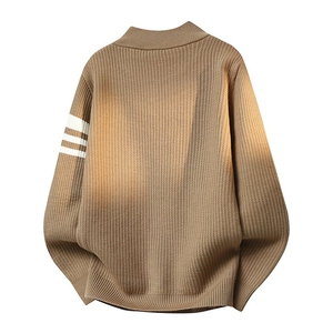 8786-P50 2025年秋冬新款半高拉链领毛衣男时尚长袖针织衫图片