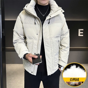 M736-P160  标50%白鸭绒2025新款羽绒服男冬季连帽潮流百搭青年图片