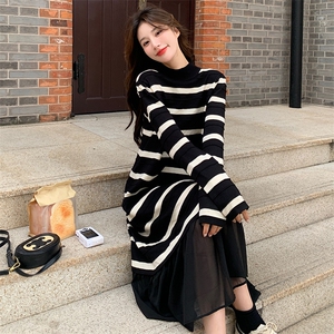 现货，针织毛线连衣裙两个色ZB081-3035-P145-K198图片