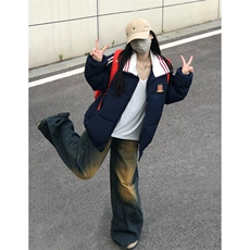 W586-P98美式复古棉服女2025年棉袄bf潮棉衣学生外套情侣款，男装棉衣，星座911-1