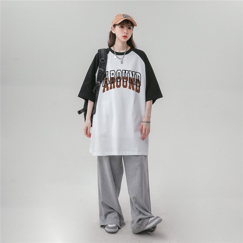 中性风23新款夏季时尚百搭圆领字母印花短袖T恤DT447P35控58,男装T恤,A247A