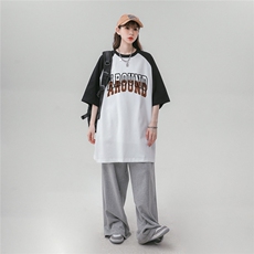 中性风23新款夏季时尚百搭圆领字母印花短袖T恤DT447P35控58，男装T恤，A247A