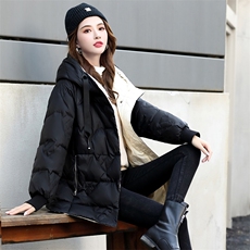 冬季新款韩版简约时尚连帽羽绒服女宽松显瘦保暖外套，女装羽绒服，阿舍尔精品