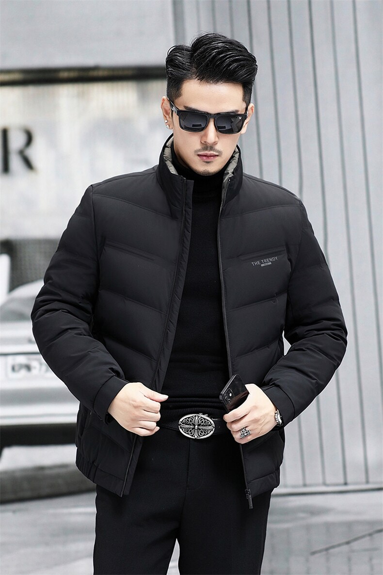 M6801-11钱塘2020-3时尚休闲简约冬季厚款中年男士羽绒服P183,男装羽绒服,钱塘207-3
