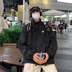 新款现货港风拉链冲锋衣男潮流夹克个性外套A113-2 P65图片