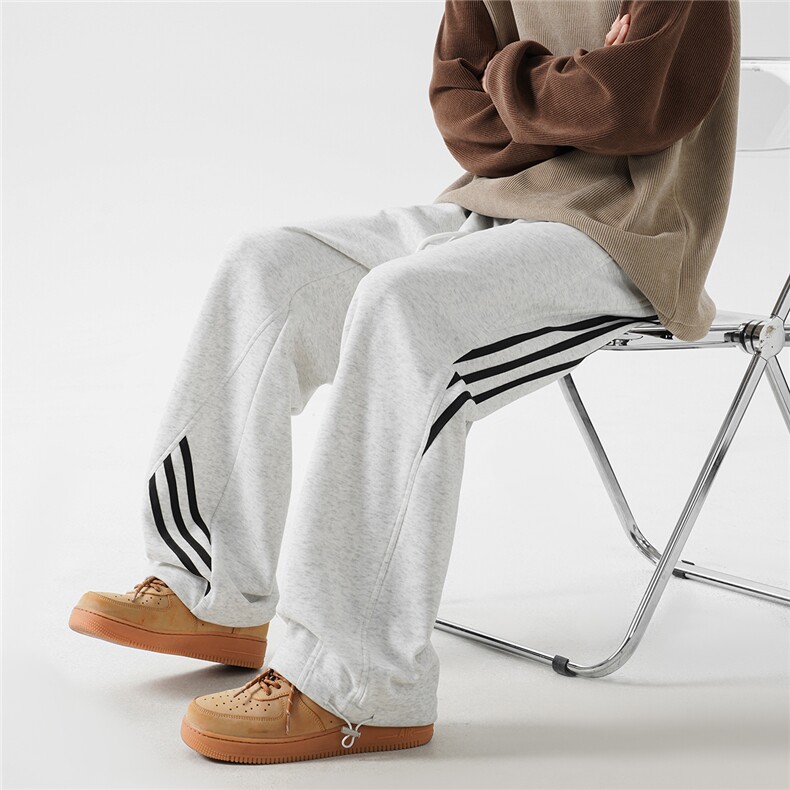 秋季条纹织带拼接卫裤长裤无影墙XZ604-K106-特P40控78，男装休闲裤，星座604