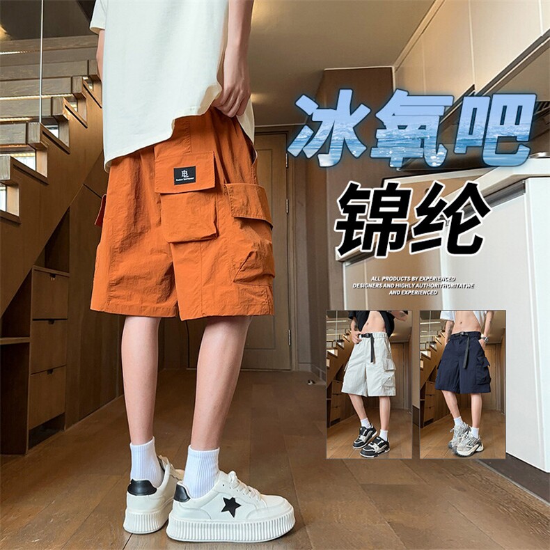 抖音品质美式机能工装短裤男女潮牌短裤A146-GY510特p35量大优,男装牛仔裤,HDA146