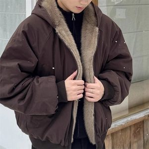 两面穿现货重磅短款座山雕棉衣男女双面穿毛毛绒棉服加厚外套图片