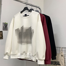 美式酒红色圆领卫衣男女宽松秋冬情侣ins外套潮618A-WY01-p45，女装短外套，星座914-4