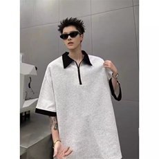 新款！高质量ins高街撞色短袖polo衫男夏季宽松美式半袖t恤T733，男装T恤，星座1116A（原606A-3）