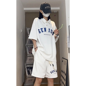 polo衫男潮流印花大码情侣套装T3540上衣33-DK8522裤子30【特价】图片