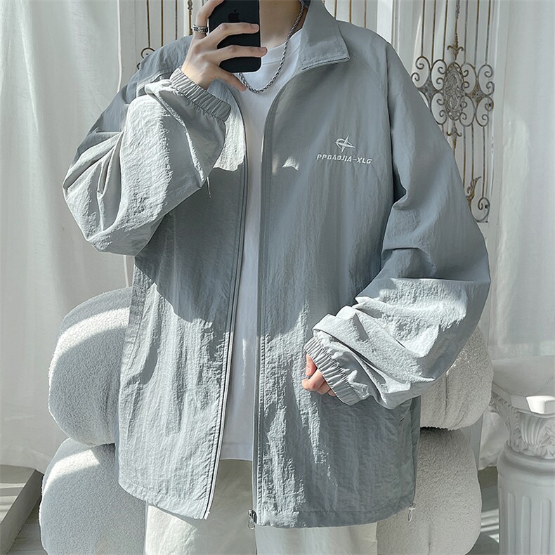 特批P42无差价夏季新款立领轻薄凉爽刺绣防紫外线防晒衣男J2601，男装防晒衣，电商A001-1