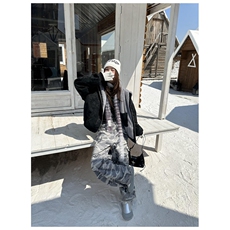 荔枝纹皮座山雕外套男女款冬季加绒加厚皮衣棉服美式毛领夹克棉衣，男装夹克，星座813-2