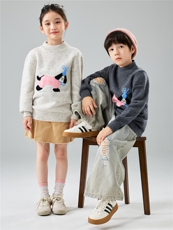 优质女童针织衫秋冬新款小女孩洋气打底男童提花儿童羊毛上衣衣，童装儿童羊毛衫，初丹羊绒童装