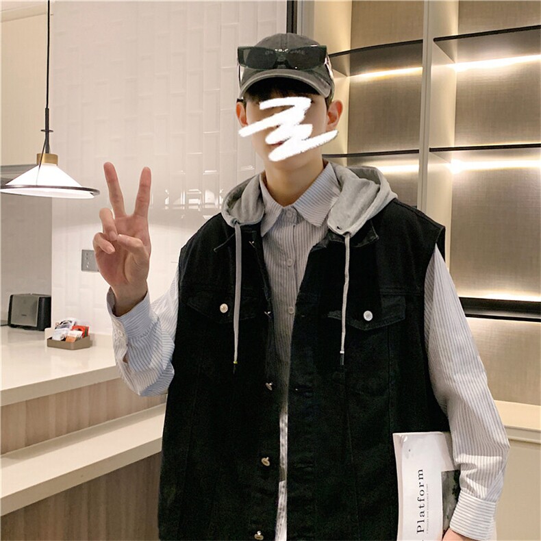 MJ206-p58-限价78M-5XL现货宽松可脱卸大码牛仔马甲多口袋,男装背心/马甲,星座116