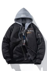 现货三色带帽可拆卸秋冬飞行服棉服情侣装夹克，男装棉衣，电商A105