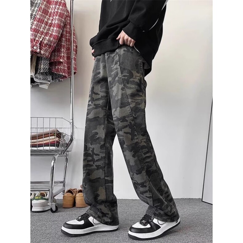 美式高街复古迷彩工装牛仔裤男加绒加厚513ACK2654常规42加绒52,男装牛仔裤,星座513A