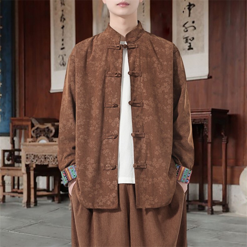 男士衬衫外套灯芯绒夹克盘扣立领风 XZ1512-2513-P55图片