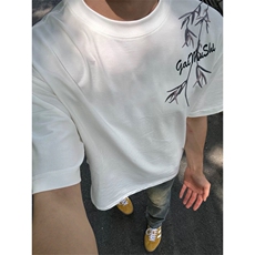 网图有货原创新中式风刺绣男短袖T恤夏季宽松情侣上衣A413-P35，男装T恤，星座1505