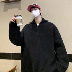抖音直播！半高领拉链套头针织毛衣男外套男MY001-P98-128，男装针织衫/毛衣，星座517A-2