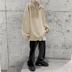 美式潮牌重磅水洗做旧圆领卫衣力推大码男XZ517A-BK5558-P58，男装卫衣，星座517A