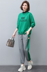 2022冬季新款时尚刺绣加绒休闲套装女宽松显瘦保暖两件套，女装套装/套裙，依恋蒂丝