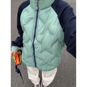 高品 户外情侣P棉气绒服拼接轻薄防泼水棉衣棉服男女 A1074-P118图片