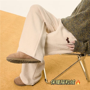 冬季新款保暖双面摇粒绒小狗宽松休闲卫裤B315-K884-P65控88图片