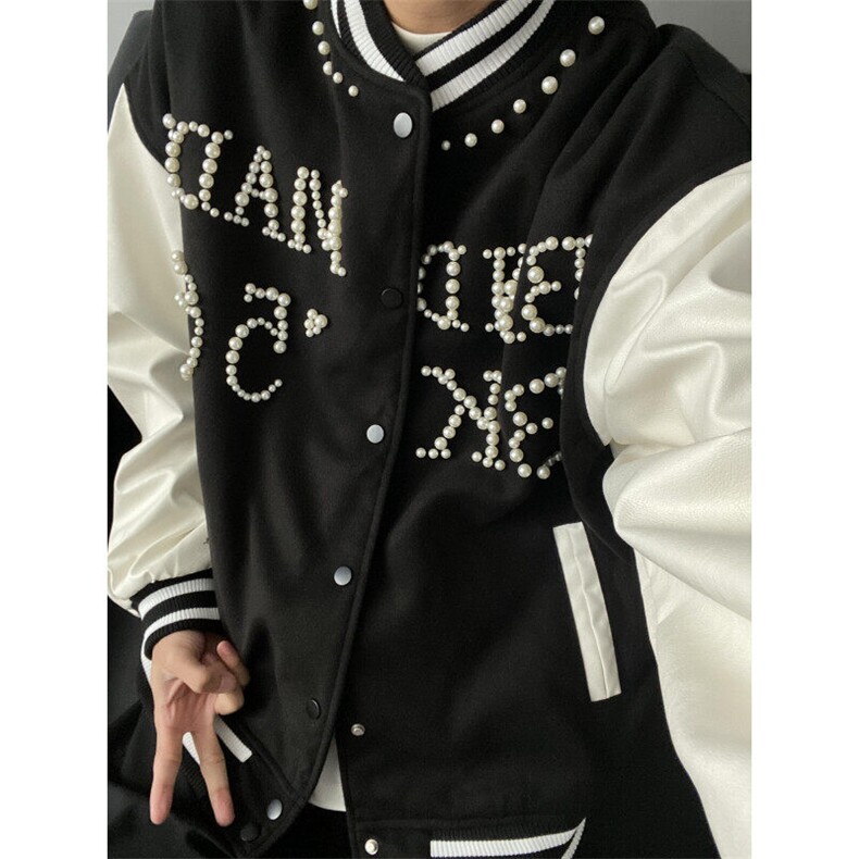 【有货】LS169CC-特P78钉珠棒球服外套男女春秋情侣宽松夹克,男装夹克,星座1007（原301D）