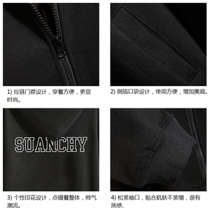 KS21229-P38  连帽开衫卫衣男运动外套大码班服 砖墙图片