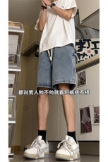 美式高街工装牛仔短裤A451特P35控55，男装牛仔裤，电商A309