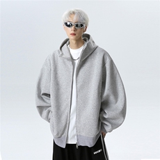美式重磅连帽开衫卫衣男女宽松设计拉链帽衫春秋外套JK708-P78，女装短外套，电商C307