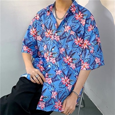 夏威夷风短袖花衬衫男海南岛休闲沙滩服T5103-P26，男装衬衫，星座1109-3