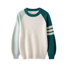 时尚拼色儿童羊毛衫秋冬保暖舒适，童装儿童羊毛衫，魁星羊绒