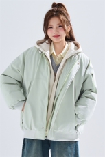 新款冬季大码羽绒棉服棉袄连帽假两件韩版宽松外套A436-2583-P95，男装棉衣，电商A436