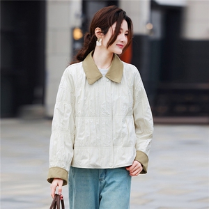 撞色翻领短款外套女春季2026新款小个子时尚减龄百搭高端上衣图片