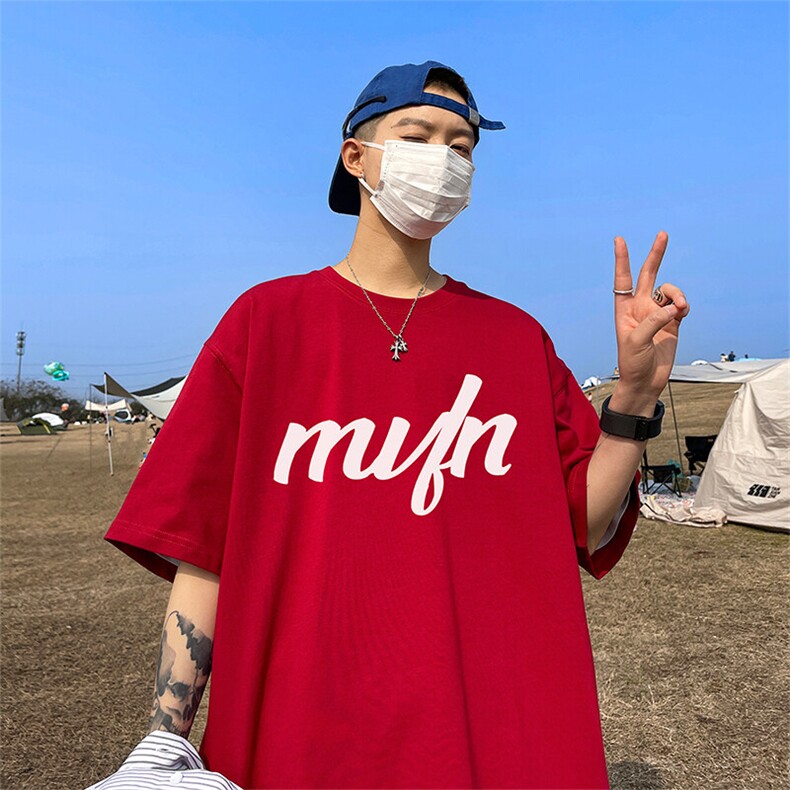 抖音得物二开 现货 220克夏装重磅美式高街宽松短袖t恤 MT289图片