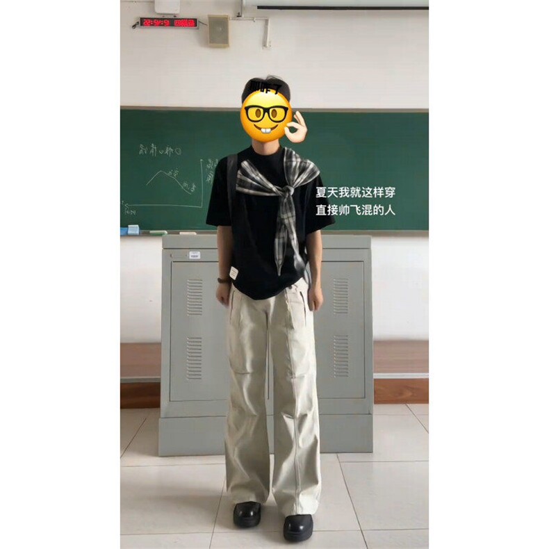 【有货】PX01CC-特P38格子拼接蝴蝶结短袖t恤男女,男装T恤,星座1007（原301D）