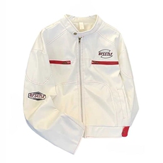 美式短款赛车服pu皮刺绣外套HH100P65，男装皮衣，星座1013-5