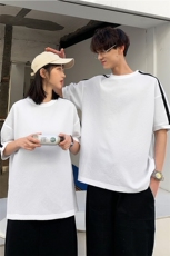 夏季现货主推不断货泡泡格冰丝港风情侣圆领短袖T恤男T65P28，男装T恤，电商B226-2（原B217-2）