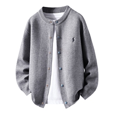 【抖音得物】2025秋季时尚毛衣针织开衫圆领男士宽松长袖，男装针织衫/毛衣，电商A113