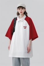 中性23新夏季时尚翻领印花美式重磅宽松短袖T恤DT462P45控68，男装T恤，A247A