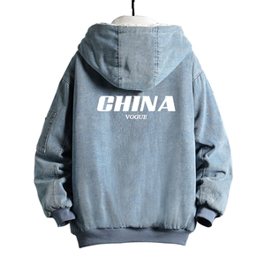 NM53001-P140 牛仔外套男大码加厚加绒衣男羊羔毛服男 网格图片