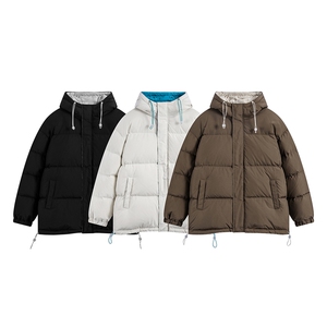 白底平铺 新款纯色连帽保暖面包服情侣棉衣A247-MY150特批75图片